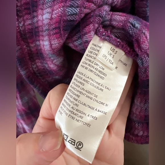 Free People Purple Cherry Bomb Plaid Top - Size S - Picture 6 of 9